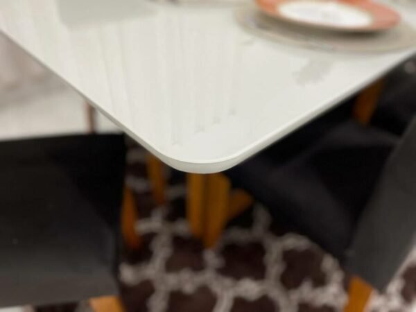 Mesa de Jantar Itália 1.60×0.80 Com 6 Cadeiras  – Cinamomo/Off White/ - Image 3