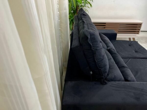Sofá Retrátil Reclinável Beatriz 1.90m – Preto Veludo - Image 2