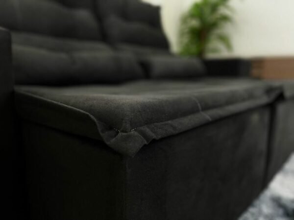 Sofá Retrátil Reclinável Beatriz 1.90m – Preto Veludo - Image 4