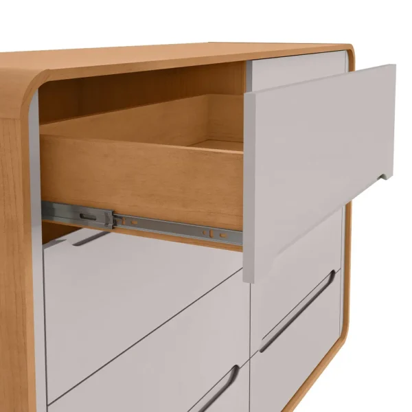 Comoda Loop Amendoa/Off 8 gavetas - Casattop - Image 3