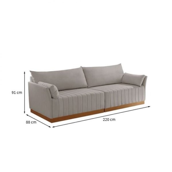 Sofá Maldivas 4 Lugares em Linho com Almofadas Soltas 220cm Luxury - Image 2