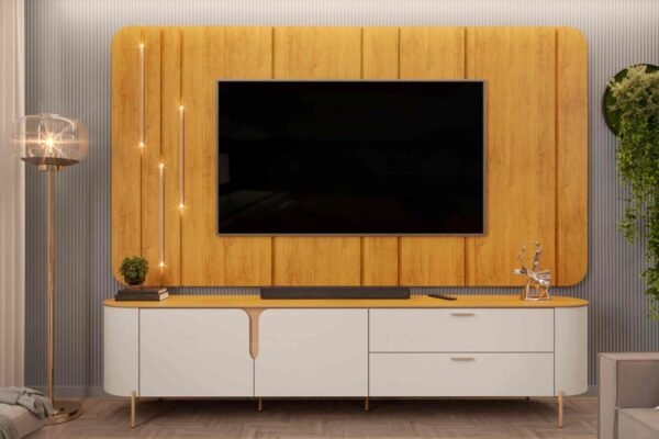 Bancada com Painel Celine, Côr Bali/Cedro 2,41cm