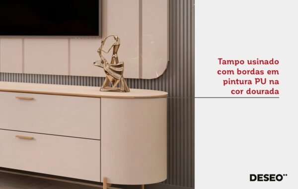 Bancada com Painel Celine, Côr Off White 2,41cm - Image 2