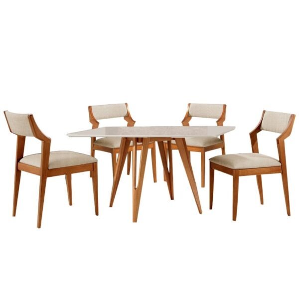 Mesa de Jantar Sparta com 4 Cadeiras Sparta - 120x90cm.