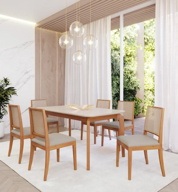 Mesa Fícus 1,60m C/6 cadeiras Cimol