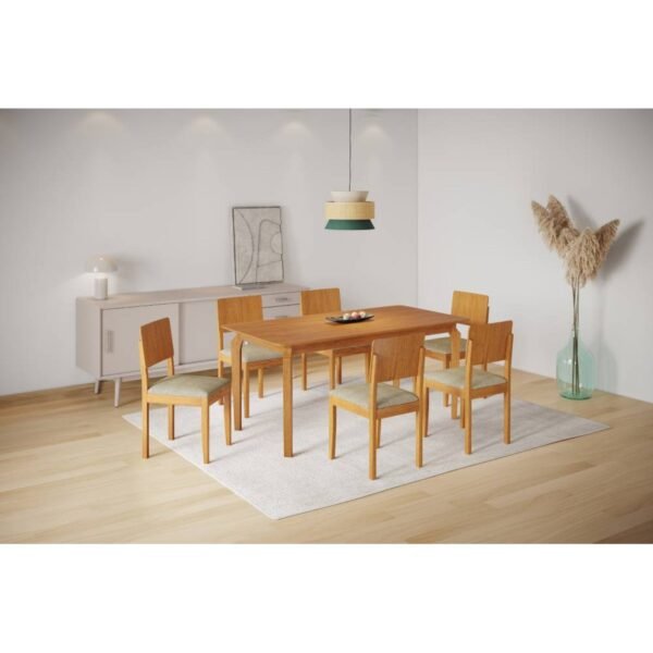 MESA DE JANTA ALEGRA 160X80 TAMPO MDF AMADEIRADO