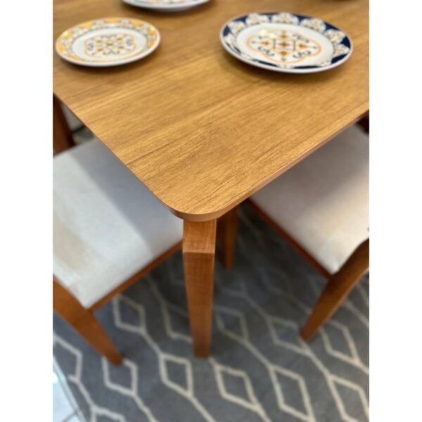 MESA DE JANTA ALEGRA 160X80 TAMPO MDF AMADEIRADO - Image 2