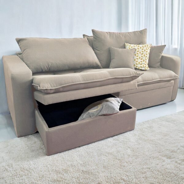 Sofá Retrátil Baú Versate 2,40 m Linho – ARJAN DECOR - Image 3