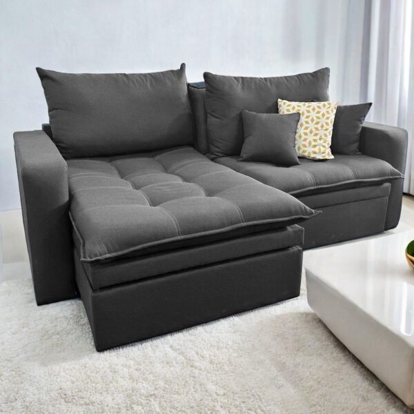Sofá Retrátil Baú Versate 2,40 m Linho – ARJAN DECOR - Image 4