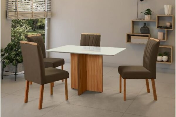 Mesa Jade com 4 cadeiras 120x80