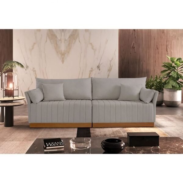 Sofá Maldivas 4 Lugares em Linho com Almofadas Soltas 220cm Luxury - Image 3