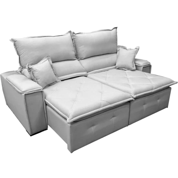 Sofá Vicam 028 em Linho Retrátil e Reclinável 4 Lugares 230cm