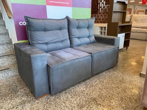 Sofá Macaé 3 Retrátil e Reclinável Tecido Suede 190cm