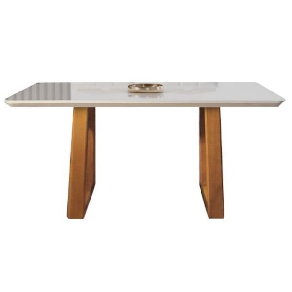 Mesa Ipanema 160 Imbuia Natural/Vidro Off White – MARKA MÓVEIS