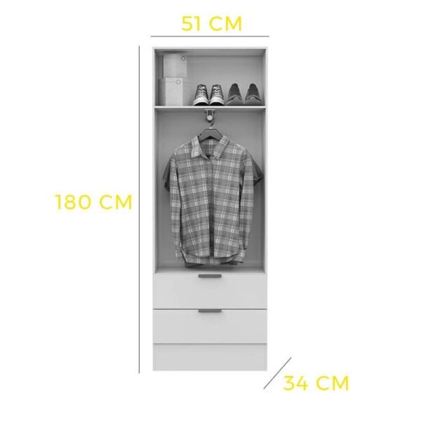 Armário Multiuso Clara 2 Portas com Espelho e 2 Gavetas Carioca - Image 2