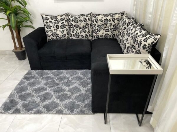 Conjunto de sofá de canto 2 x 3 lugares Félix – Preto/Floral Flex - Image 2