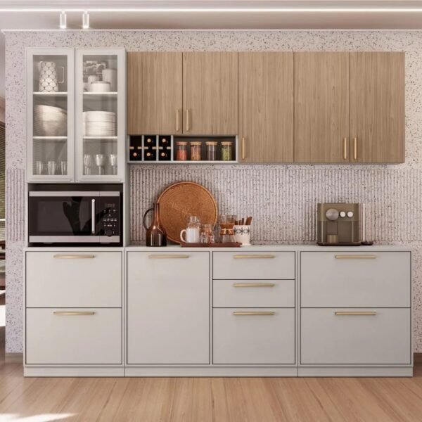 Cozinha Modulada 5 Peças Essence Itatiaia 100% Mdf Fendi-cedro