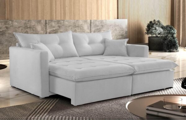 SOFA RETR LISBOA 220CM S/CX LINHO CINZA/461 – EST TEIXEIRA - Image 2
